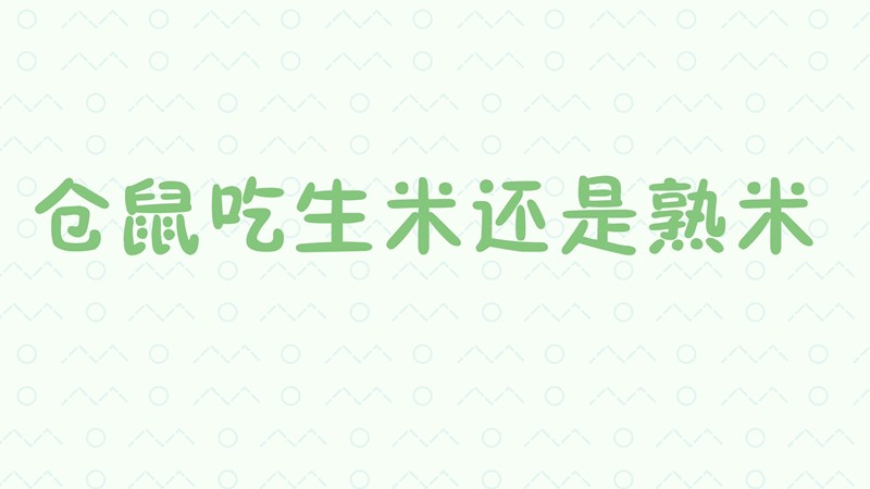 仓鼠吃生米还是熟米